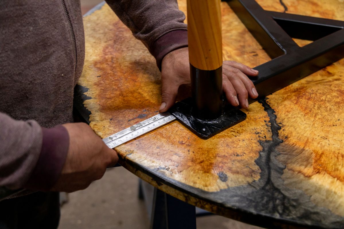 Finishing a live-edge wood table